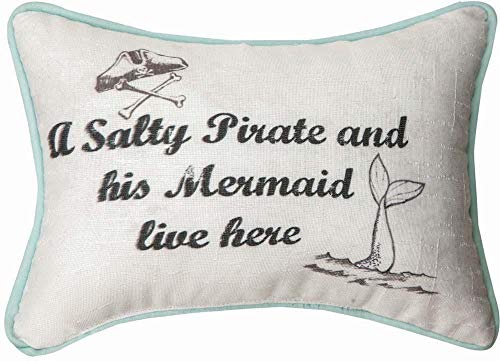 Manual Woodworker SWSPLH A Salty Pirate Lives Here. 12.5"x8.5" Word Throw Pillow