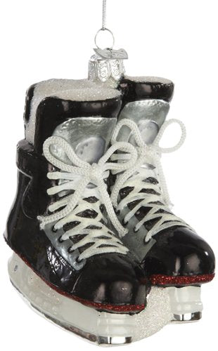 Noble Gems Kurt Adler 4-1/4-Inch Glass Ice Hockey Skates Ornament