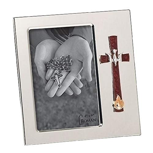 Roman 19339 Conformation Frame Dove and Flame Icons, 7-inch Height, Zinc Alloy-Lead Free