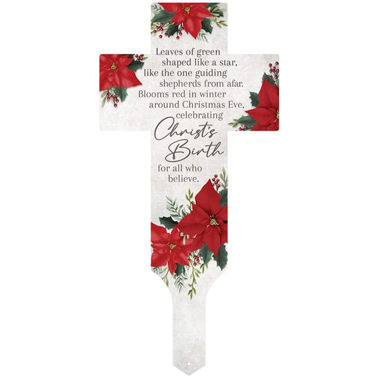 Carson Home Christ's Birth Cross Garden Stake, 17.5-inch Height