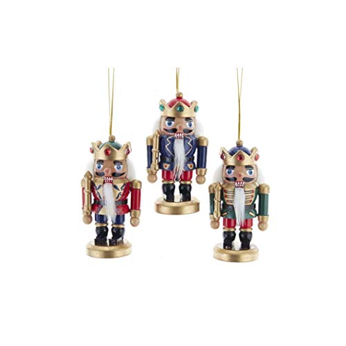 Kurt Adler Adler 4-Inch Miniature King Nutcracker, 3 Piece Set Ornaments, Multi
