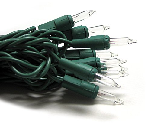 Kurt Adler UL0091EEGC 100-Light End-to-End Miniature Light Set, Green/Clear