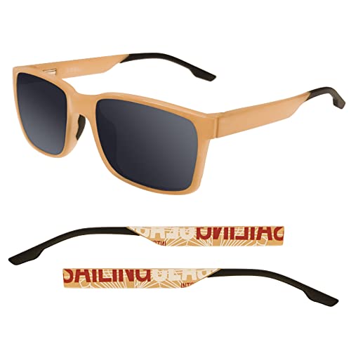 PREU Polarized Sunglasses for Men Women, Square Sunglasses for Fishing Driving, Retro Sun Glasses UV Protection