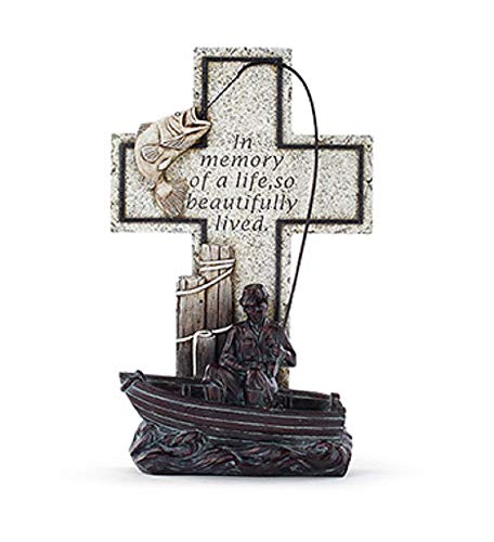 Napco 13467 Fisherman Cross Statue, 11.55-inch High, Resin