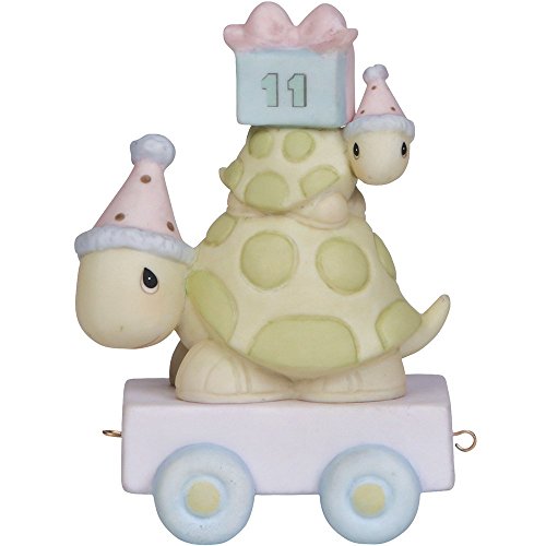 Precious Moments,  Take Your Time It's Your Birthday, Birthday Train Age 11, Bisque Porcelain Figurine, 142031