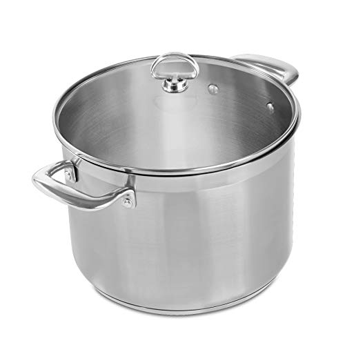Chantal SLIN33-240 Induction 21 Steel Stockpot with Glass Tempered Lid (8-Quart)