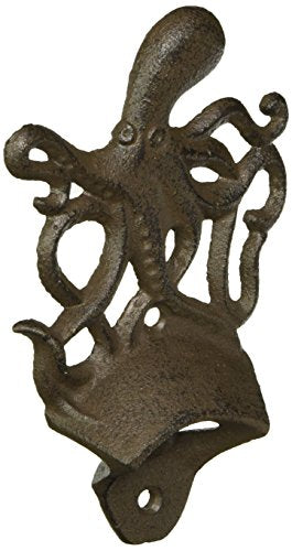 Hampton Iron Cast Iron Wall Mounted Octopus 6" Bottle Opener