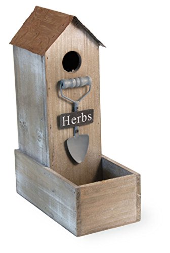 Boston International MTG18174 Celebrate The Home Rustic Garden Birdhouse Herbs
