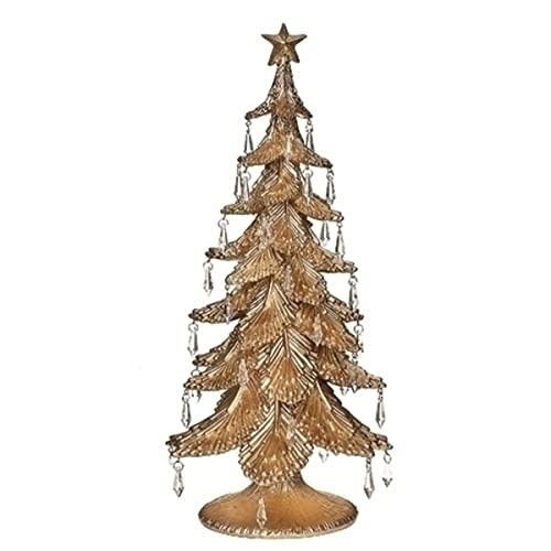 Roman 21" Gold Tree with Crystal Drops Christmas Tabletop Decor