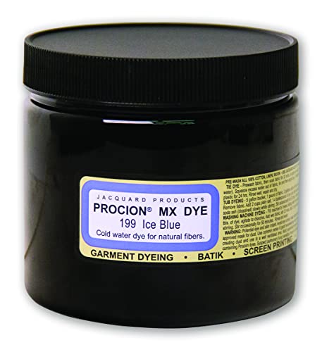 Jacquard Procion Mx Dye - Undisputed King of Tie Dye Powder - Ice Blue - 8oz Net Wt - Cold Water Fiber Reactive Dye Made in USA
