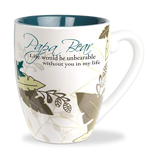 Pavilion Gift Company Teal 20 Oz Tea Cup Coffee Mug Papa Bear, Blue