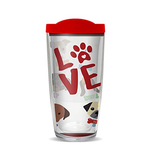 FREEHEART Love Dogs 22oz Tumbler with Fire Red Lid