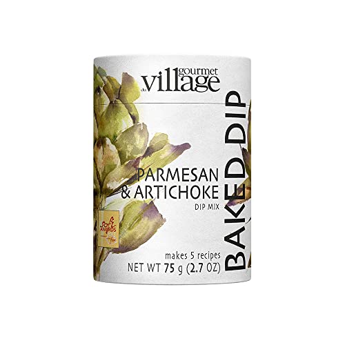 Gourmet du Village Parmesan & Artichoke Dip Mix Canister, Makes 5 Batches / Recipes, Total of 12.5 Cups