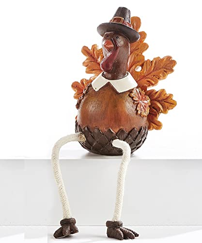 Giftcraft 582297 Turkey Shelf Sitter, 4.29 inch, Calcium Carbonate and Poly Resin