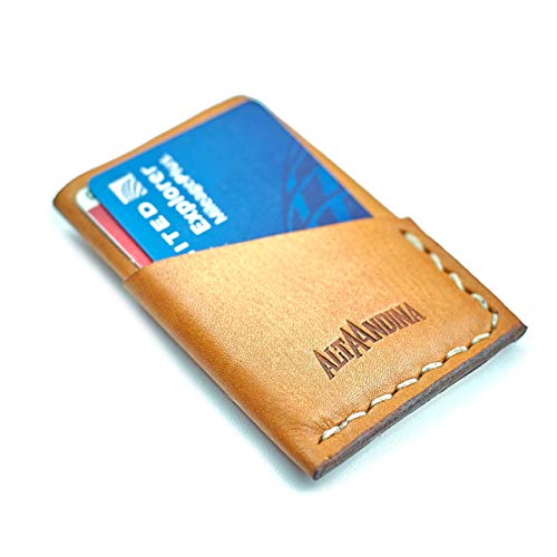 Alta Andina Slim 3 Pocket Leather Wallet | Minimalist, Vegetable Tanned Leather Card Holder | 3 Slots For Business Cards, ID, & Credit Cards (Brown √ê Miel)