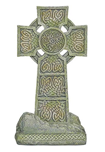 Roman Joseph's Studio Celtic Cross Garden Statue, 16.25-Inch, Made of Resin Stone
