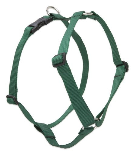 Lupine Pet Basics 3/4" Green 12-20" Adjustable Roman Dog Harness for Small Dogs