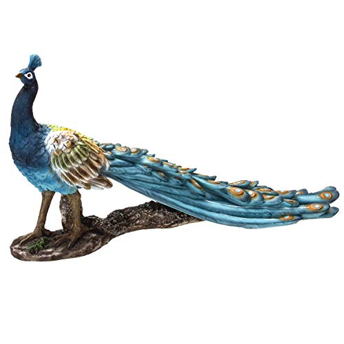 Pacific Trading Giftware Realistic Animal Beautiful Peacock Home Decor Resin Figurine