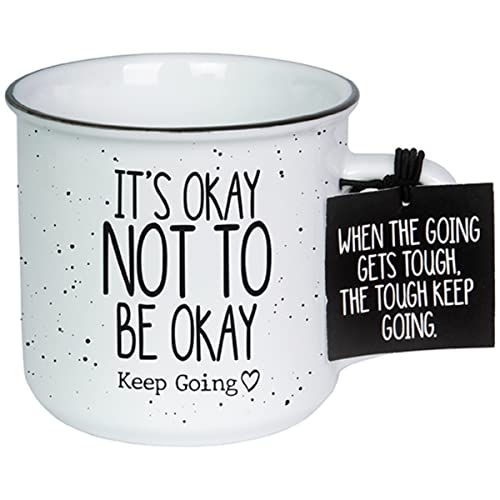 Carson Home 24906 Keep Going Collection Not Be Okay Vintage Mug with Tag, 13 oz