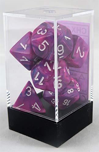 Chessex Chx27457 Dice-Festive Violet/White Set, Yellow