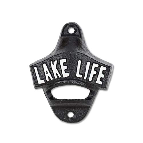 Abbott Collection  27-IRONAGE-502 Lake Life Wall Bottle Opener, Black