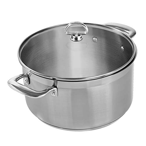 Chantal SLIN32-240 Induction 21 Steel Casserole with Glass Tempered Lid (6-Quart)