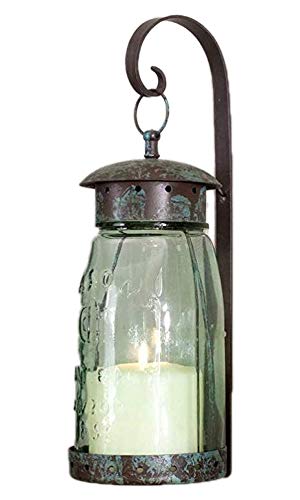 CTW Colonial Tin Works Quart Mason Jar Hanging Wall Sconce