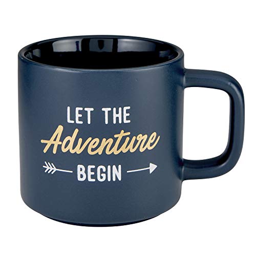 Creative Brands Heartfelt Collection-Stackable Stoneware Mug, 14-Ounce, Adventure Begins