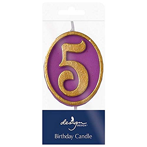 Design Design Ovation 5 Birthday Candle, 2", Multicolor