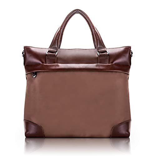 McKlein Eastward Nylon Slim Laptop Briefcase, Khaki