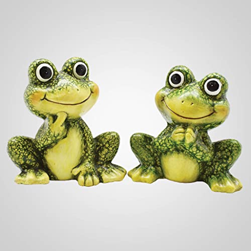 Lipco Ceramic Large Comic Frog Figurine, Set of 2, 5.5-inch Height, Tabletop Decoration