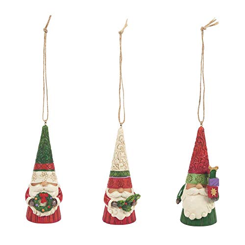 Enesco Jim Shore Heartwood Creek Christmas Gnomes 3 Pieces Ornament Set