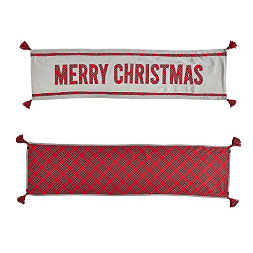 Mud Pie Tartan Reversible Christmas Table Runner, 72-inch