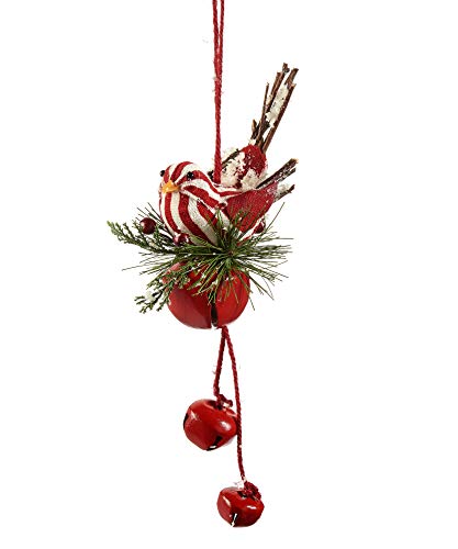 Giftcraft 666220 Bird and Bell Ornament, 9.45-inch Height