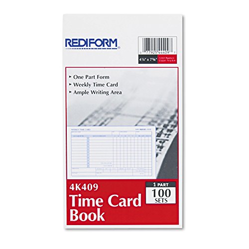 Rediform 4K409 Employee Time Card Weekly 4-1/4 x 7 100/Pad