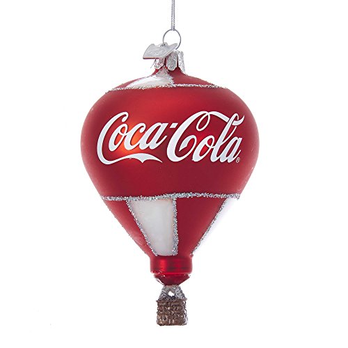 Kurt Adler Adler 3.5" Coca Cola Hot Air Balloon Glass Ornament