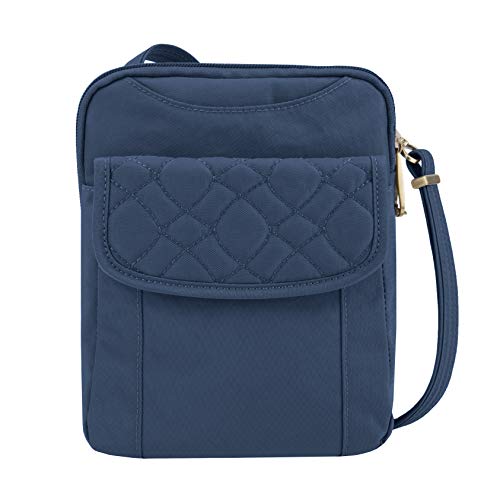 Travelon Anti-theft Signature Quilted Slim Pouch Bag, Ocean