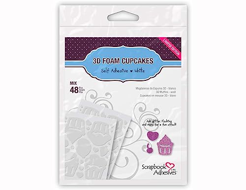 Scrapbook Adhesives by 3L 3L Corporation Self-Adhesive Scrapbook Foam Embellishment Shapes, Cupcakes