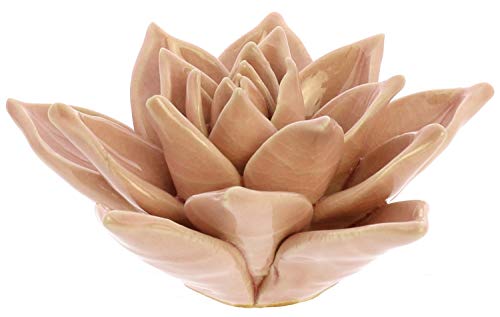 HomArt Ceramic Succulent Flower in Pink