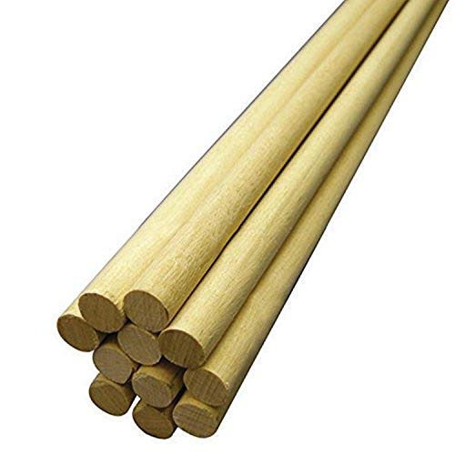 Hygloss Products, Inc Wooden Dowel Rods Unfinished Natural Wood Sticks-1/2 x 12 Inches, 25 Pack, 1/2-Inch x 12-Inch, 25 Count
