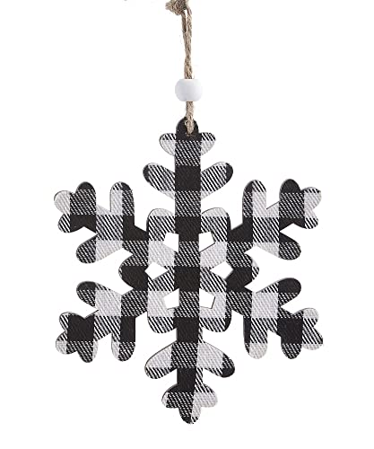 Giftcraft 681854 Christmas Plaid Snowflake Ornament, 0.2 inch, Medium Density Fiberboard and Polyester