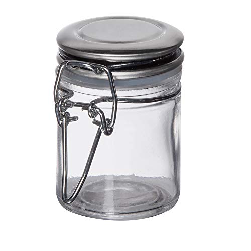 TableCraft 10062 Mini Resealable Glass and Stainless Steel Spice Jar, Single Unit, 1.5 Oz.