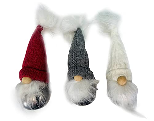 MeraVic Sleigh Bell Gnome Set of Three 8"