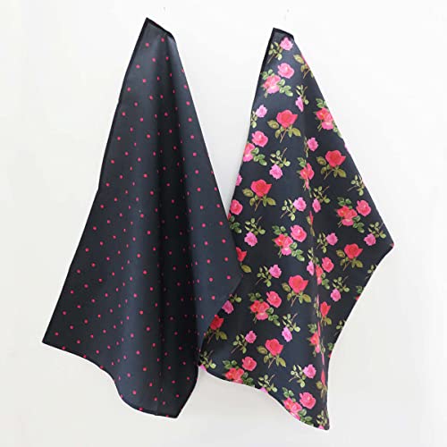 Samuel Lamont Ramona Rose Cotton Tea Towel, Set of 2, 19 x 29.5 inches