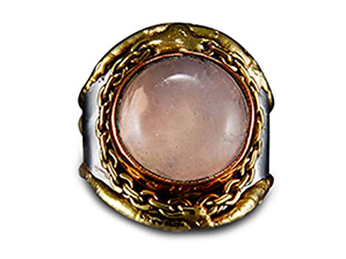 Anju Jewelry Janya Collection Essential Stone Cuff Ring with Rose Quartz Stone