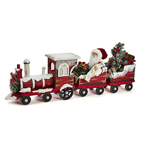 Kurt Adler 30.5-inch Kringle Klaus Santa on Train Figure