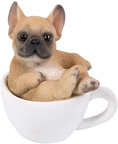 Pacific Trading Giftware French Bulldog Puppy Adorable Mini Teacup Pet Pals Puppy Collectible Figurine 3.25 Inches