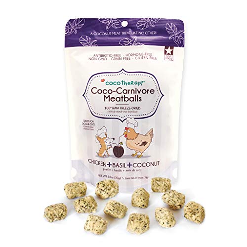 CocoTherapy Coco-Carnivore Meatballs, Antibiotic- and Hormone-Free, Chicken, Basil and Coconut, 2.5 oz.