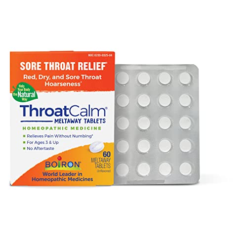 Boiron Throatcalm Tablets for Sore Throat Relief, 60 Count