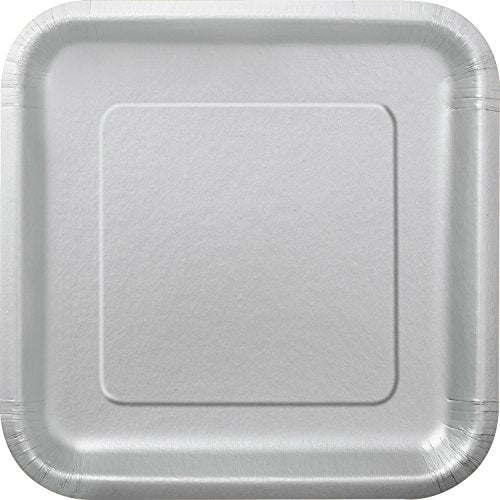 Unique Industries Party Tableware, 9" x 9", Silver